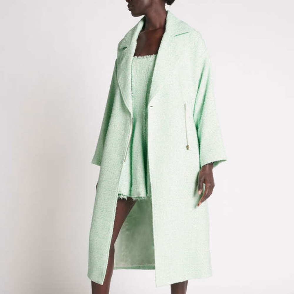 AJE AURORE BOUCLE COAT - PEPPERMINT Green